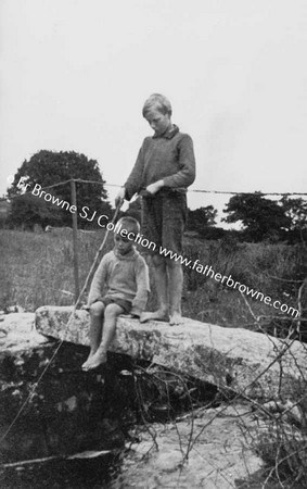 BOYS ON STONE BRIDGE  FISHING